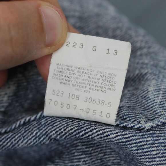 Vintage 80s Levis Jacket Medium Trucker Jean Denim Acid Wash Made In USA 70507 - Picture 7 of 10
